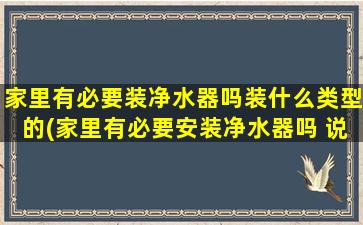 家里有必要装净水器吗装什么类型的(家里有必要安装净水器吗 说出你的理由)